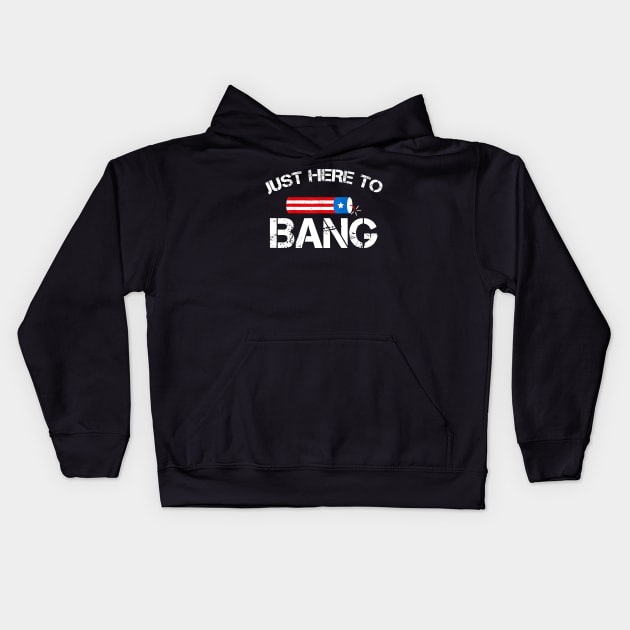 Fourth Of July 4th July Fireworks Just Here To Bang Funny Kids Hoodie by busines_night